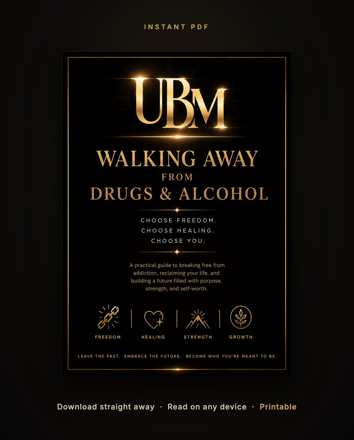 Cover of Walking Away From Drugs and Alcohol, an instant PDF you can download, read on any device and print