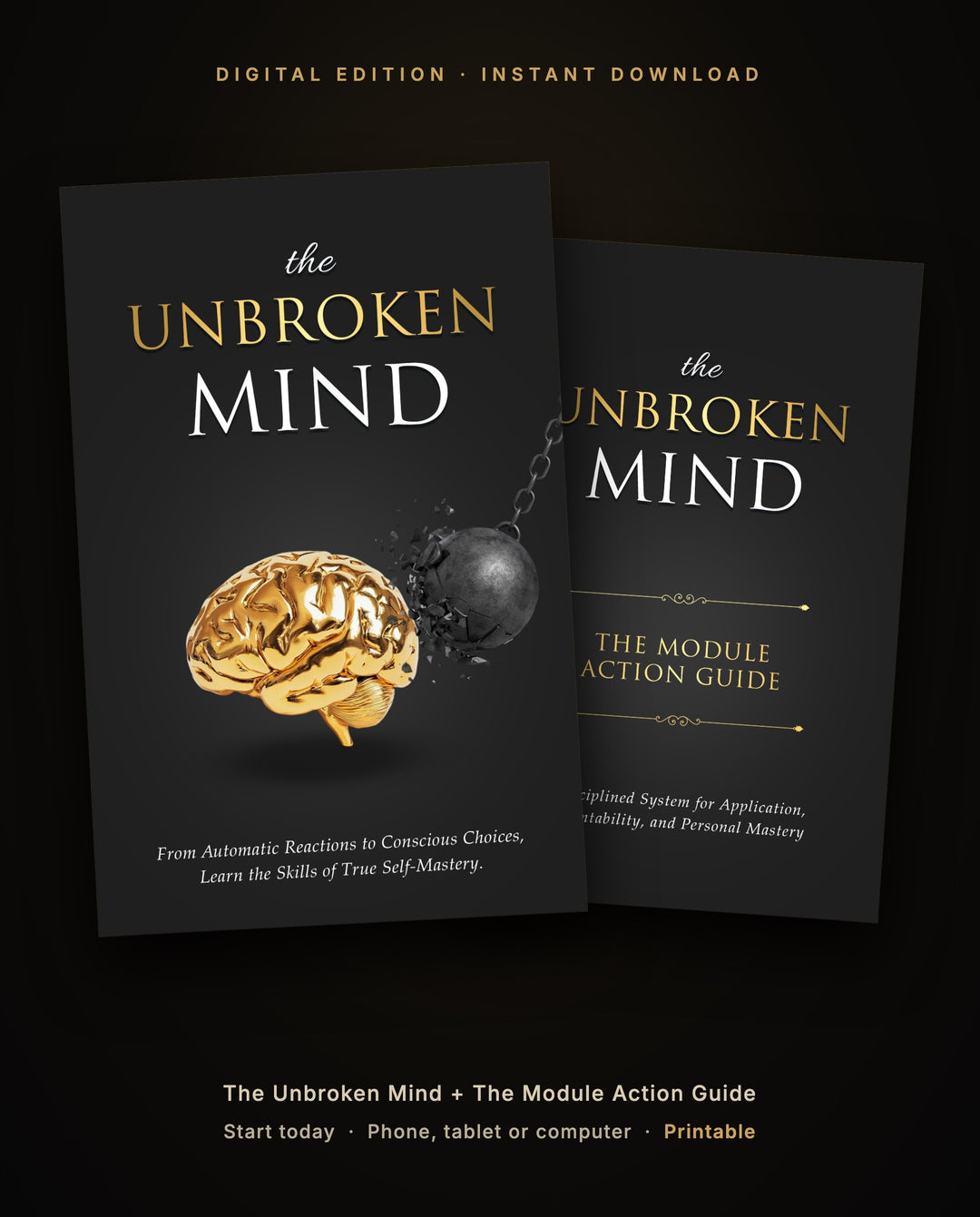 The Unbroken Mind System Digital Edition: The Unbroken Mind and The Module Action Guide, instant download for phone, tablet or computer