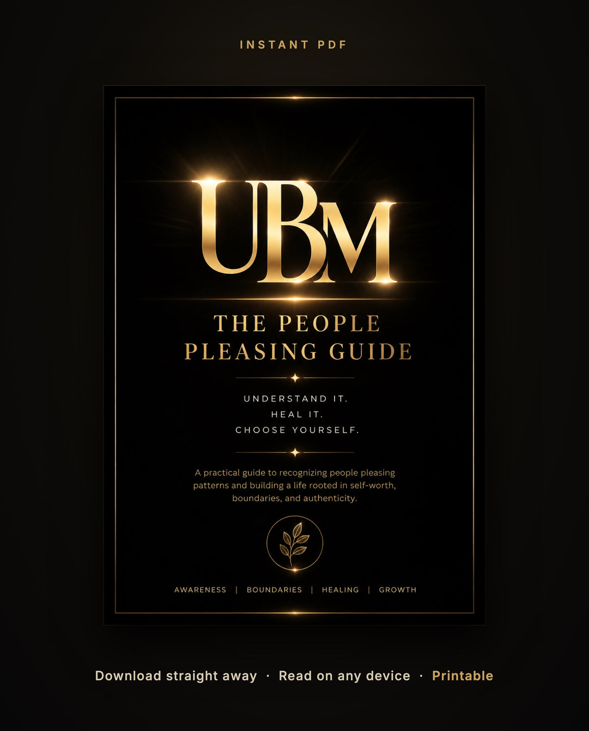 Cover of The People Pleasing Guide, an instant PDF you can download, read on any device and print